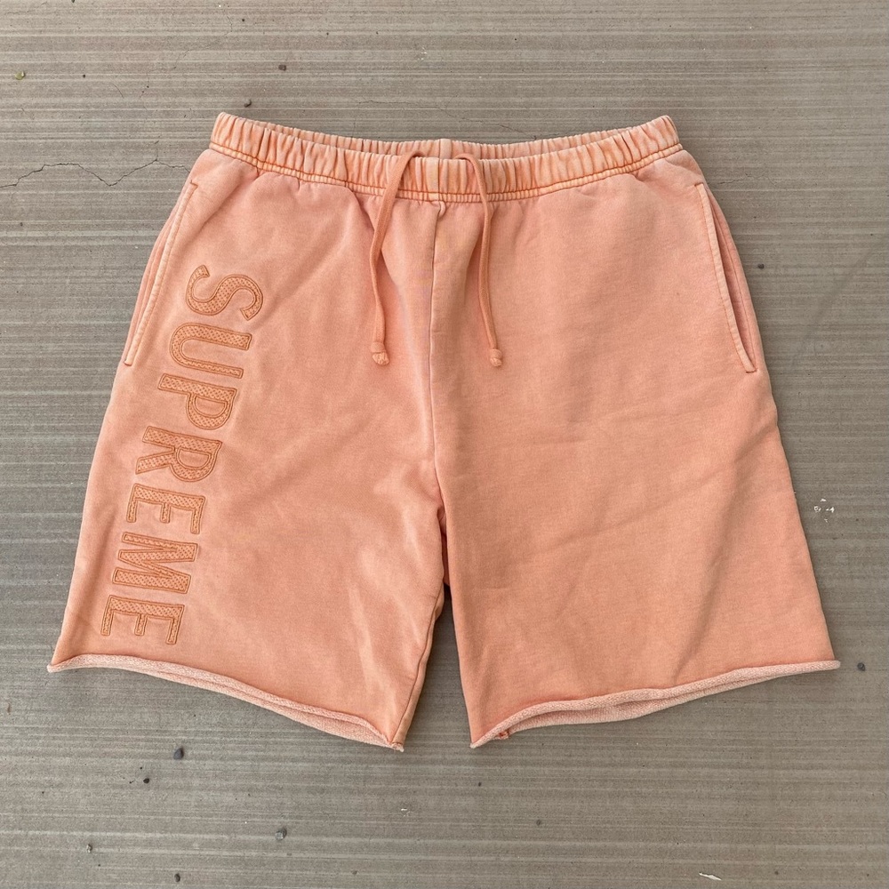 Supreme Overdyed Sweatshorts Peach Spring Summer 2020